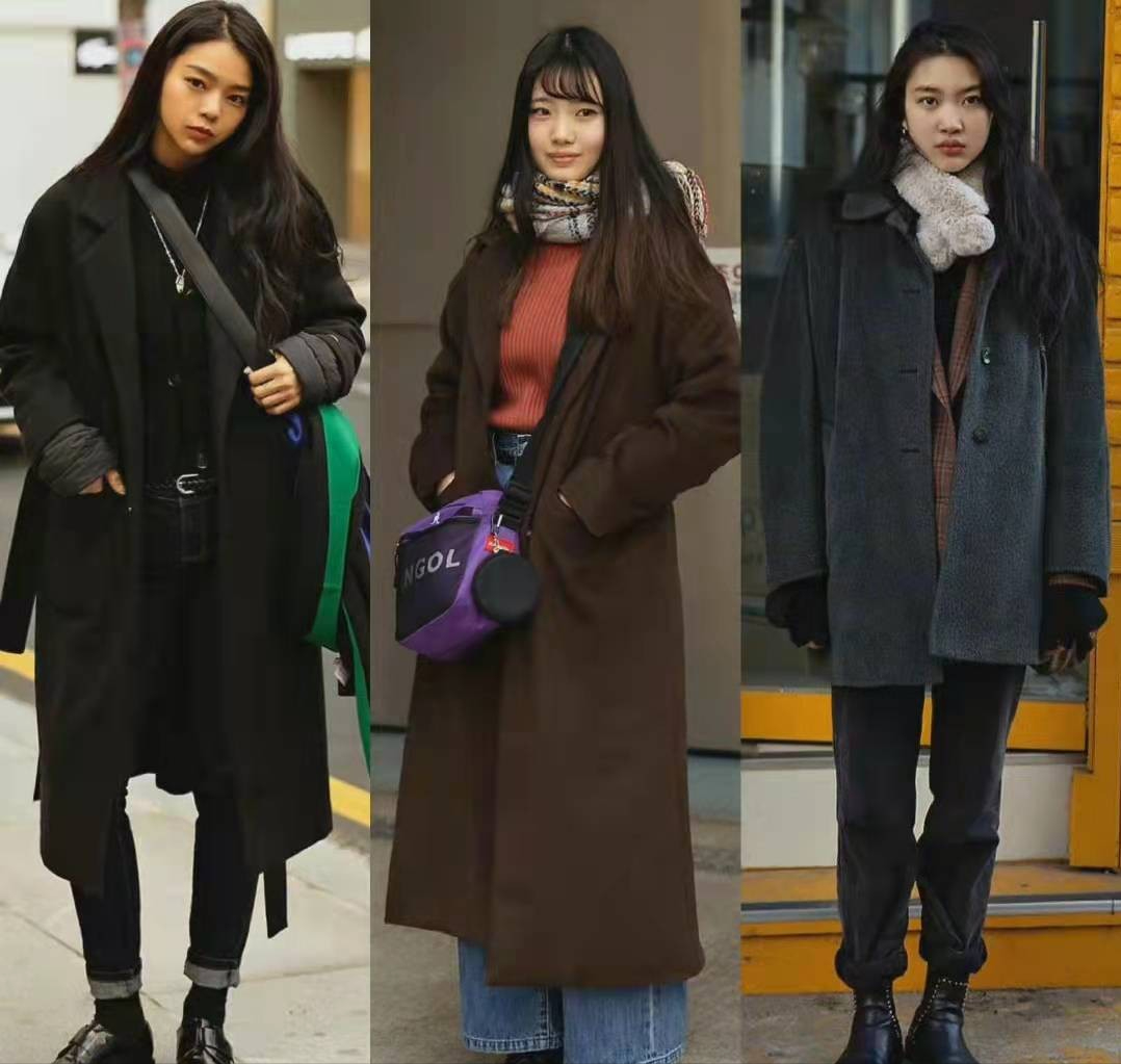 韩国女孩街拍，时髦有型的秋冬大衣穿搭，值得借鉴