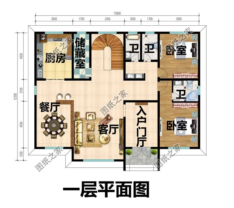 设计精良的欧式别墅，超大落地窗，乡间美景自然融入家居
