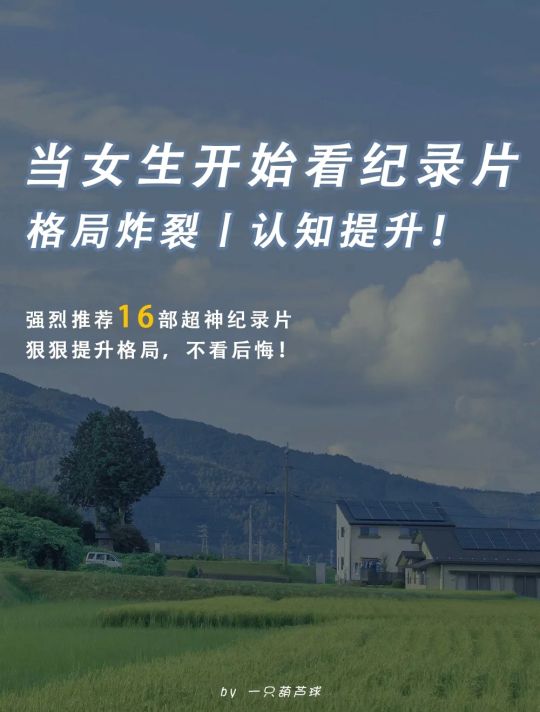 十六部宝藏纪录片，狠狠提高自已