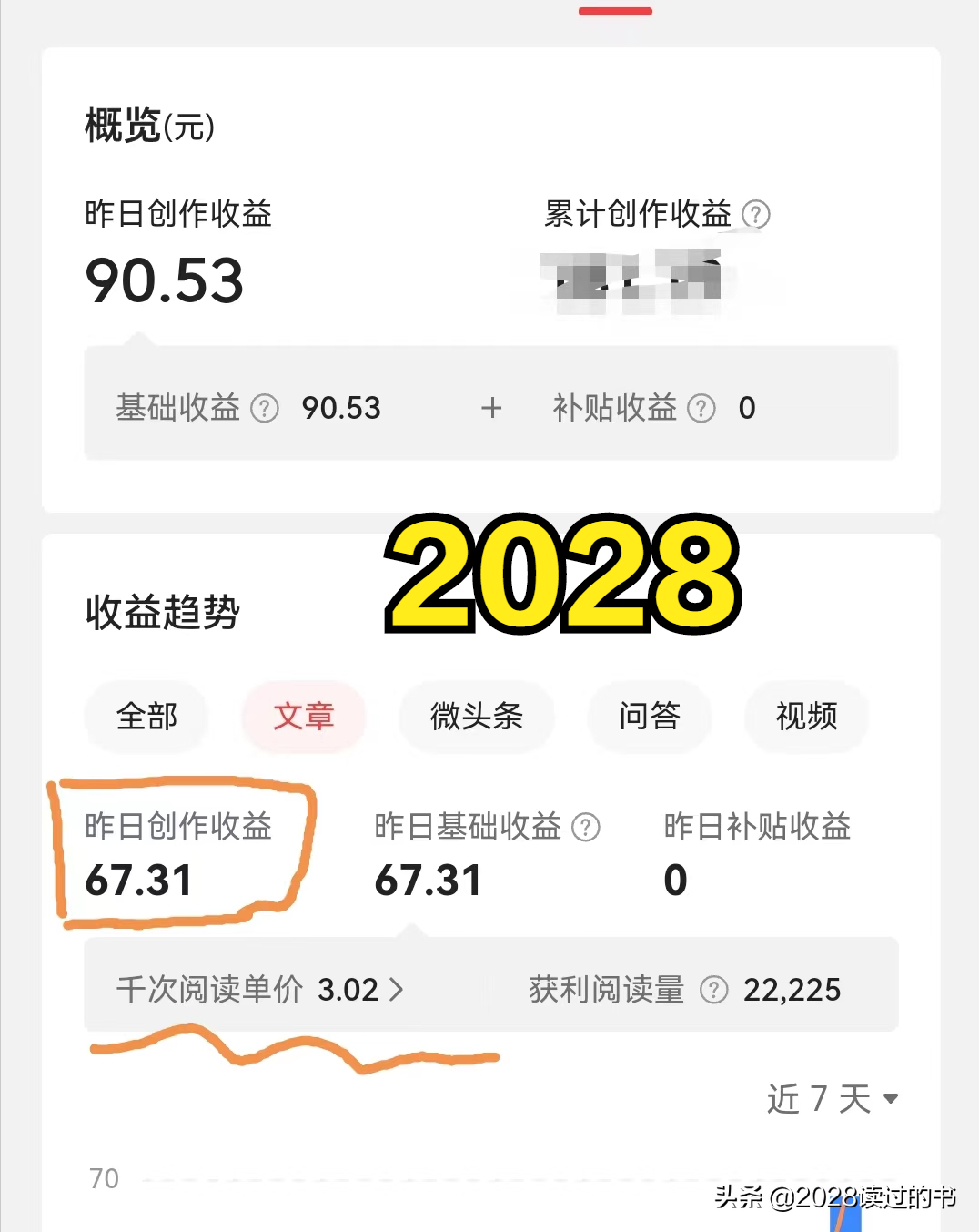 今日头条上怎么提高文章单价？粉丝仅700的我，千次阅读单价是3元