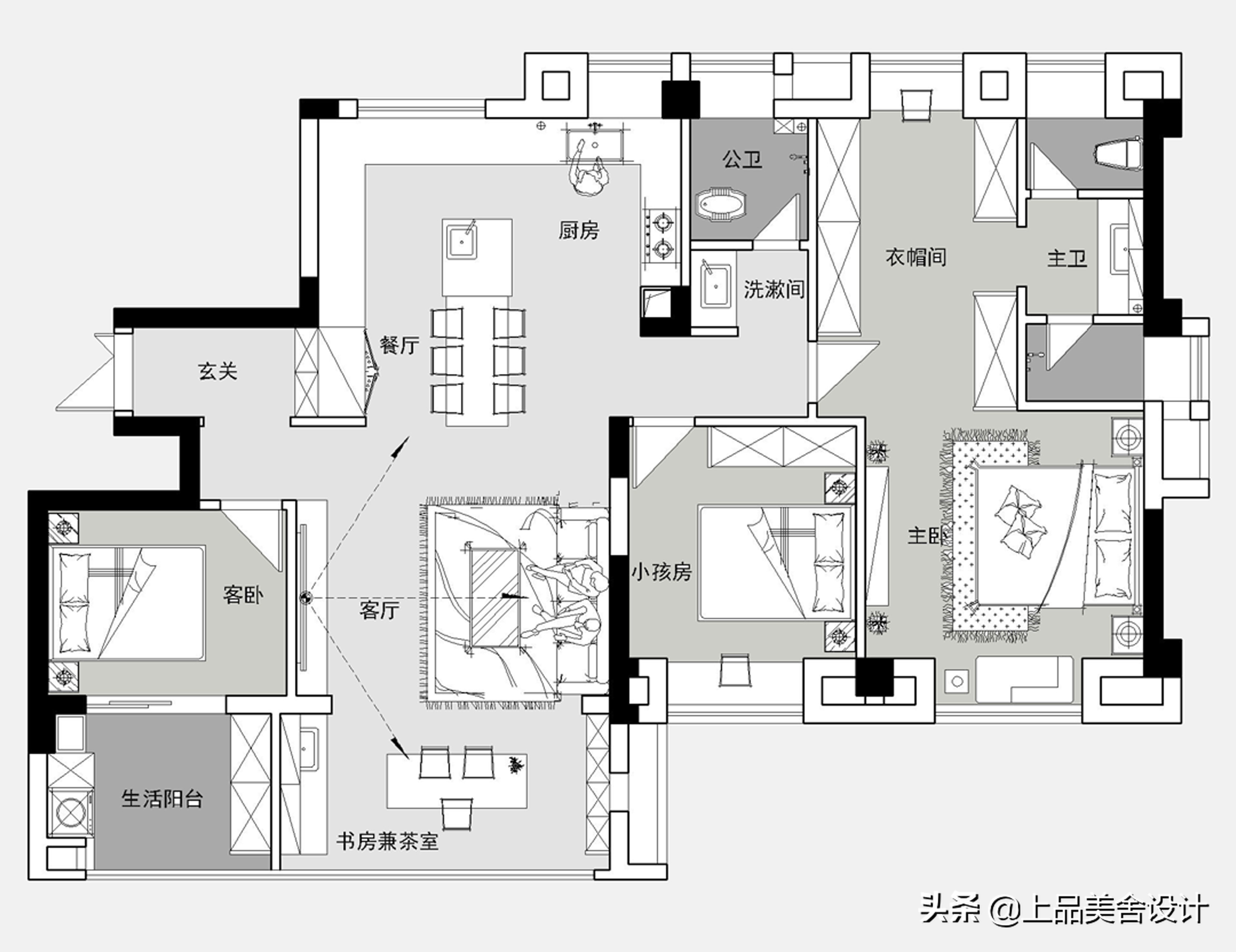 漳州夫妇128㎡装极简，厨房做开放式通透开阔，简直是神仙住所