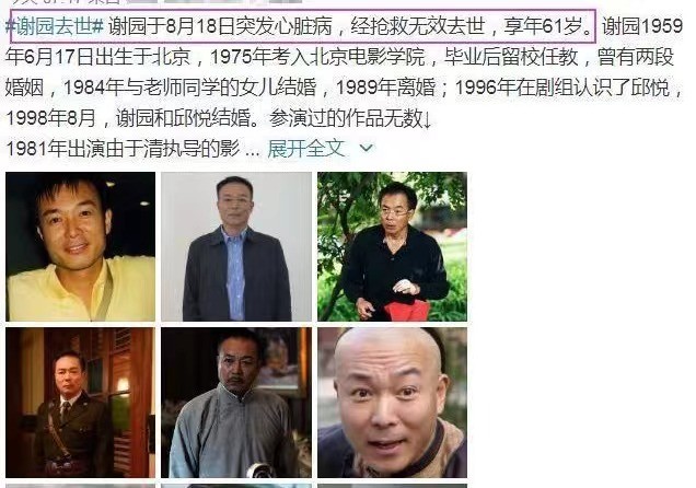 “老戏骨”谢园：至死无儿女送终，小娇妻邱悦后悔丁克了吗？