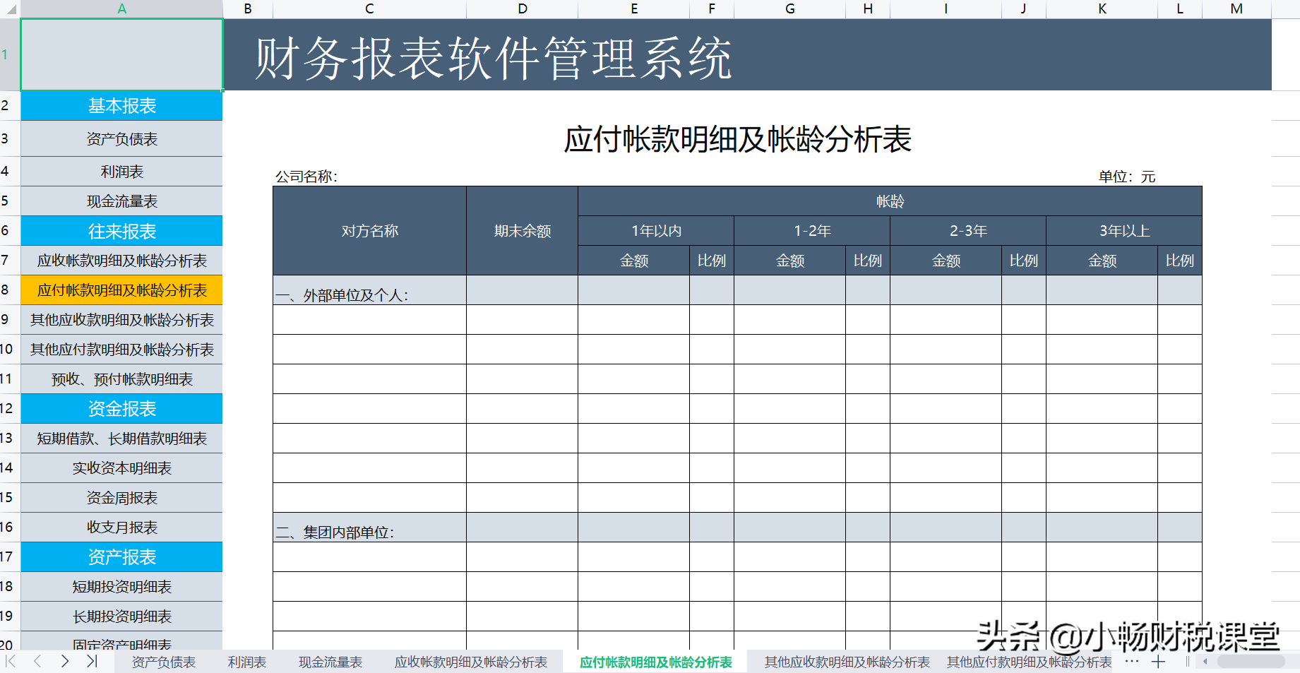 花了整整2天周末时间，编制了20张财务报表模板，干货满满可收藏
