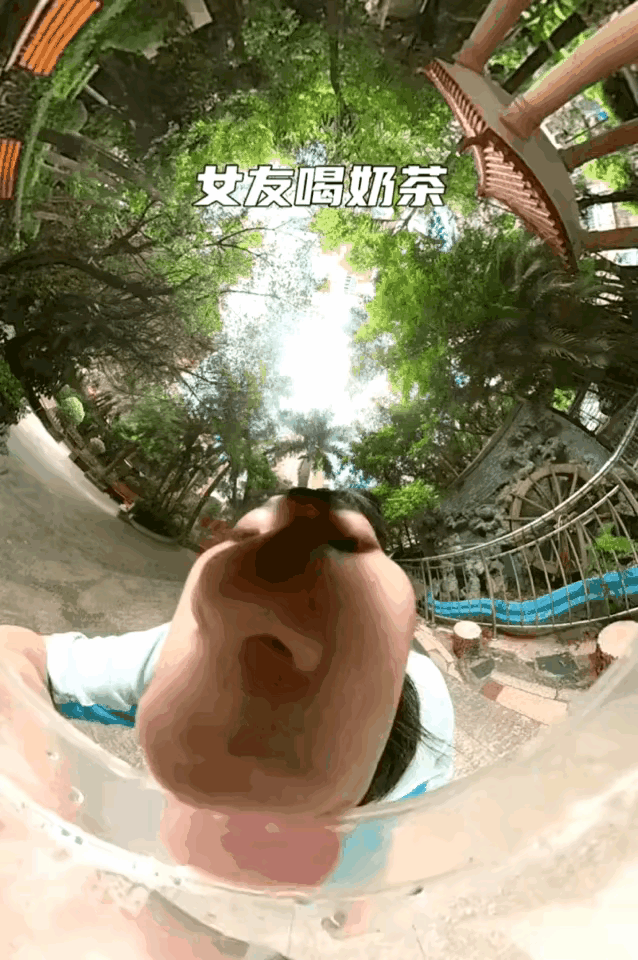 车力巨人喝奶茶？某网友拍到的女朋友，这个视角是想进医院的节奏