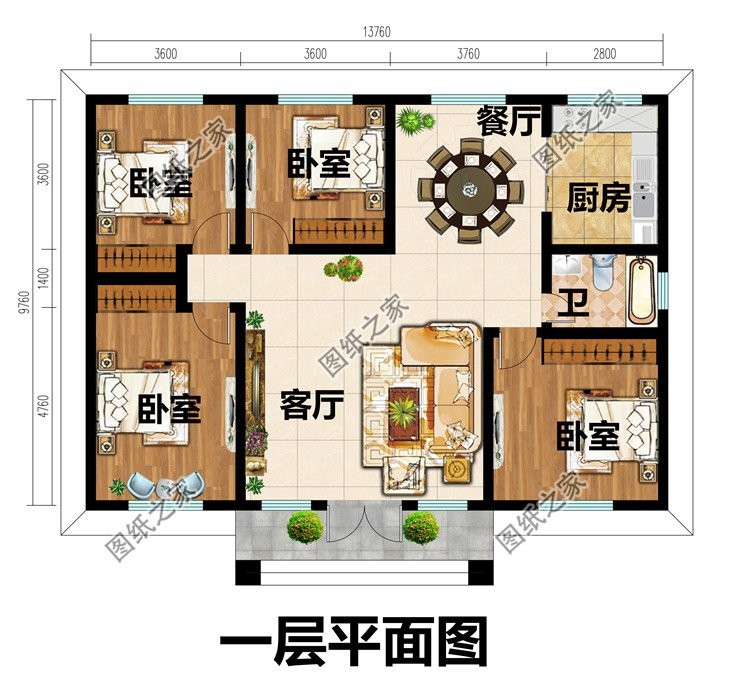 5款平屋顶一层别墅设计，这样的平房建出来看谁说土