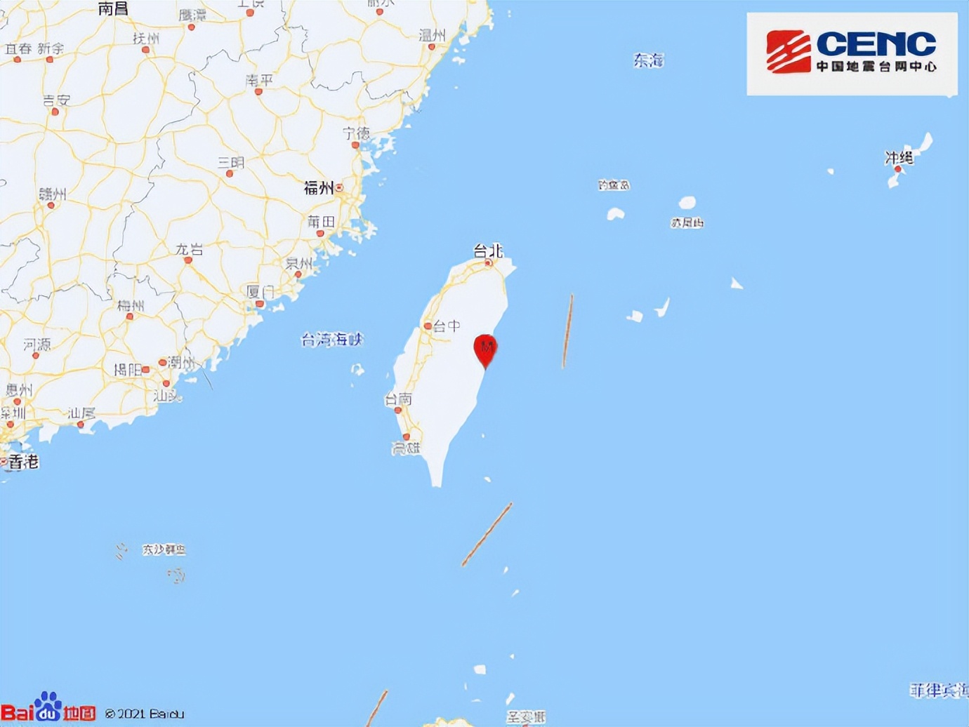 台湾花莲县发生5.9级地震，福建震感明显