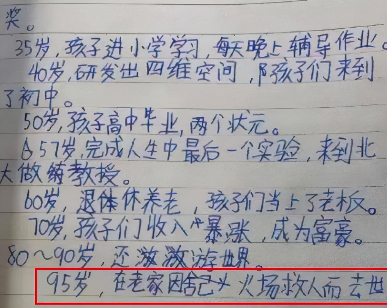 小学生写“人生规划”，把未来道路安排得很明白，计划32岁得诺奖