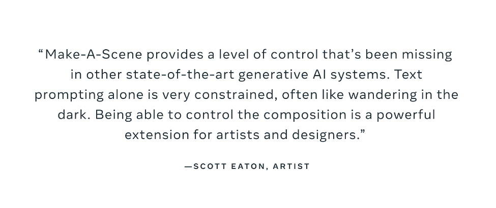 #AI前沿# Meta宣布推出Make-A-Scene图像生成系统