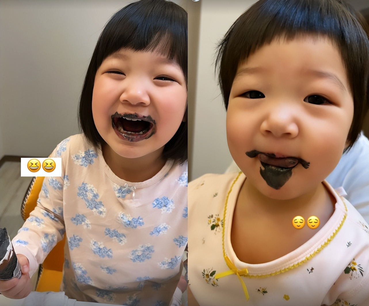 王祖蓝晒俩女儿萌态，天韵和妹妹分享冰墩墩，可爱懂事越长越漂亮