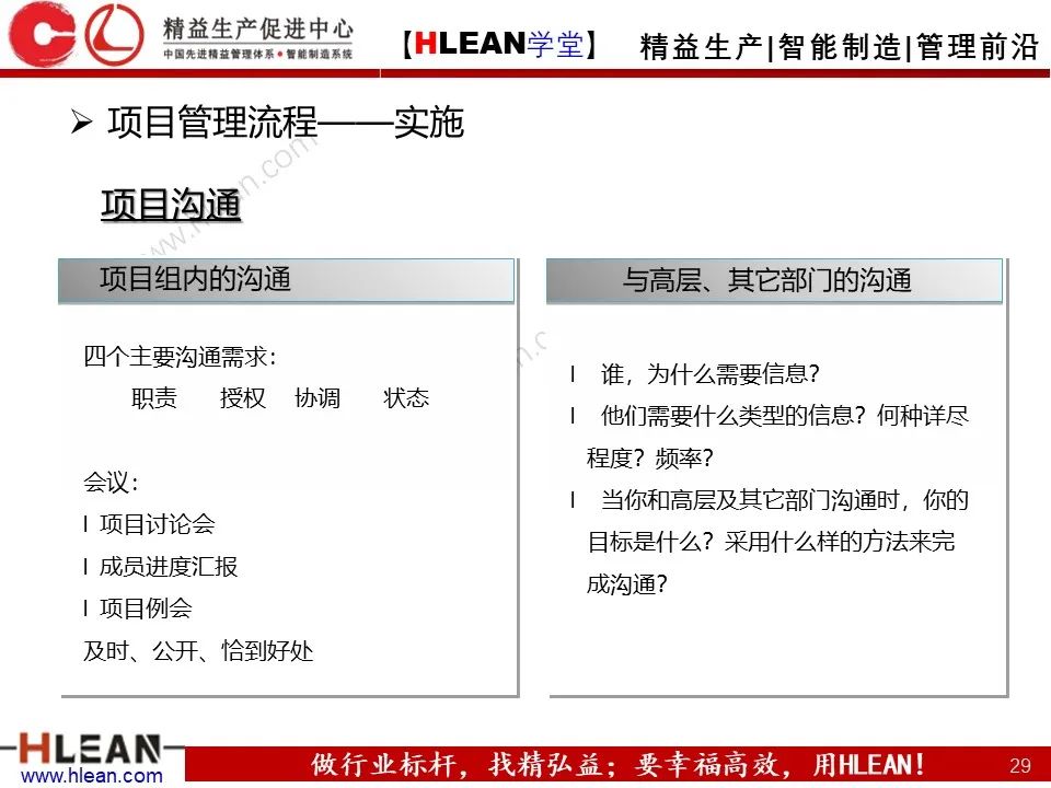 「精益学堂」项目管理培训——启动 计划 实施 收尾