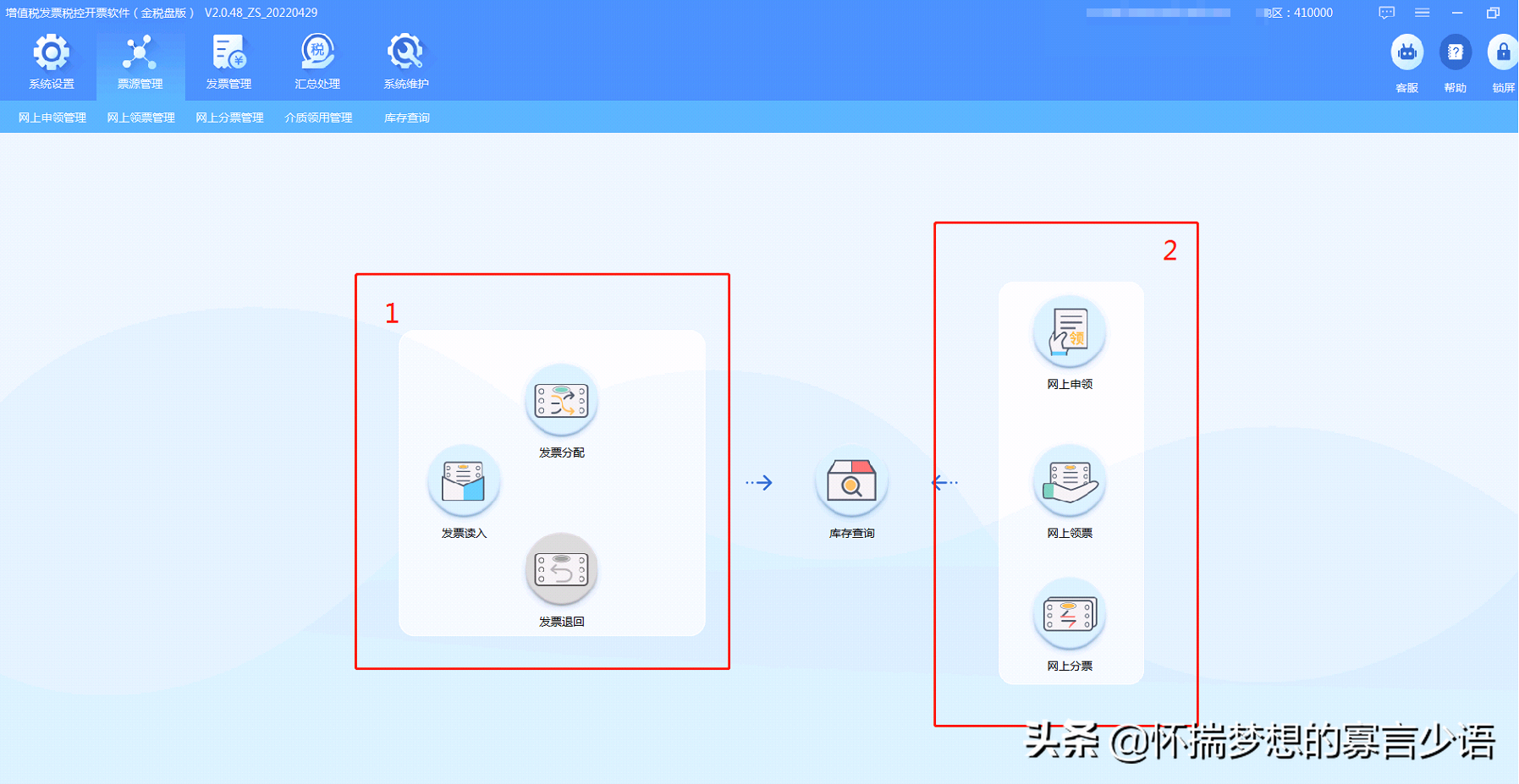 发票领取及读入金税盘的操作流程