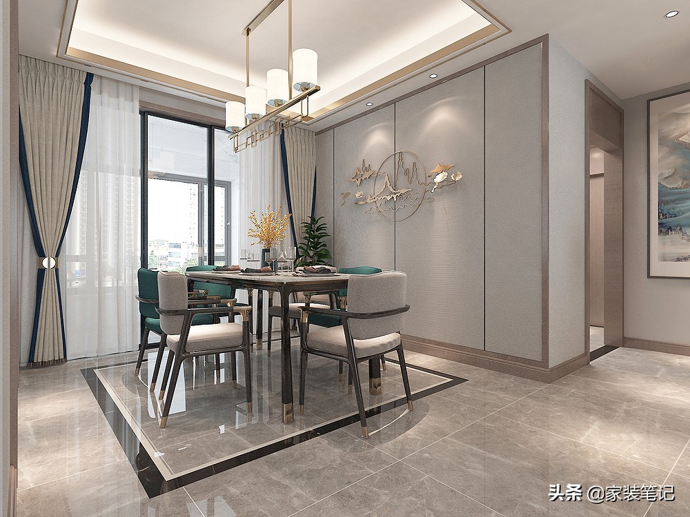 130㎡的四居室，装修现代中式，全屋时尚、前卫又有意境，很喜欢