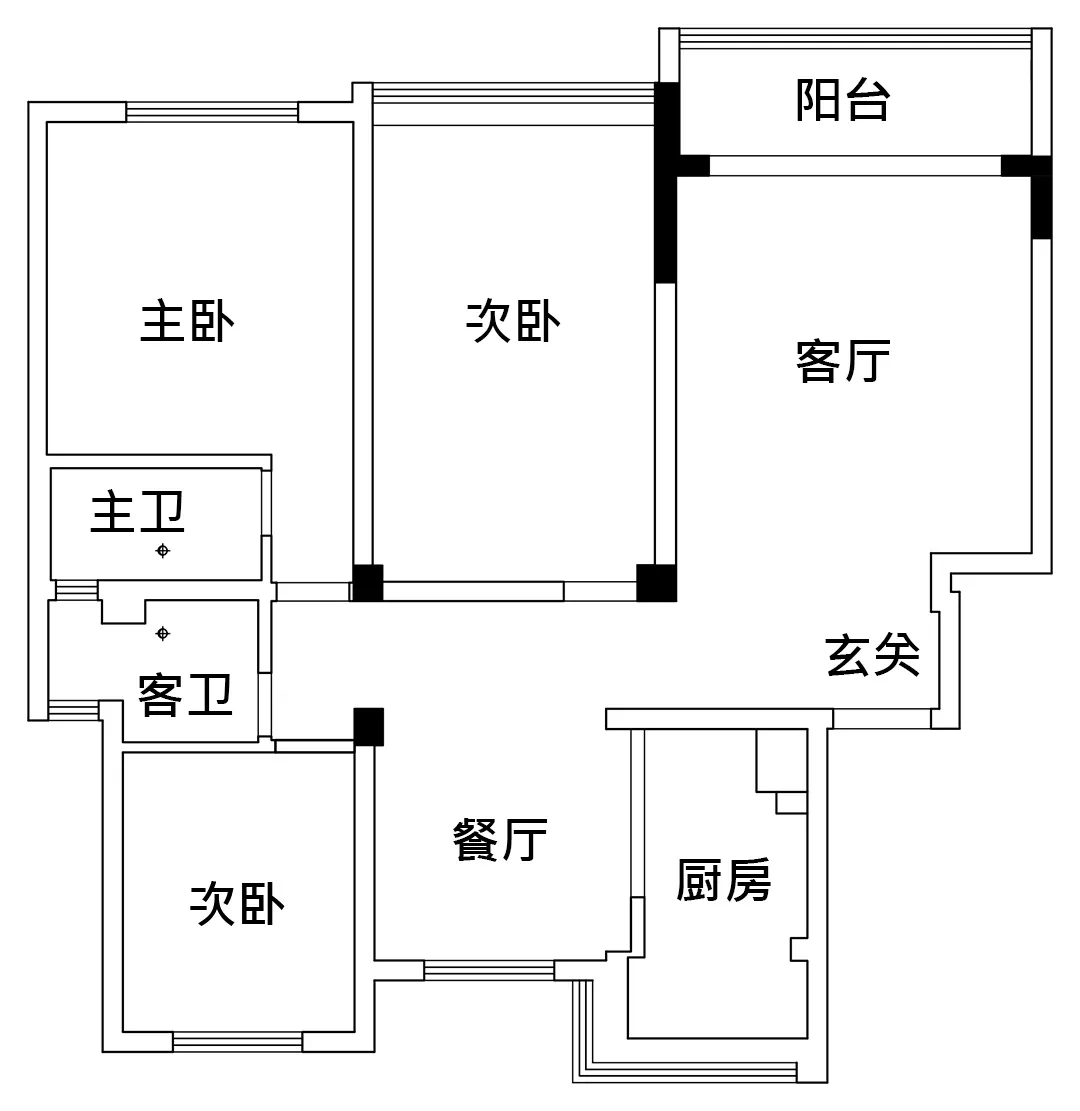 安徽127㎡户型改造，拆两道墙，三室变四室，太赞