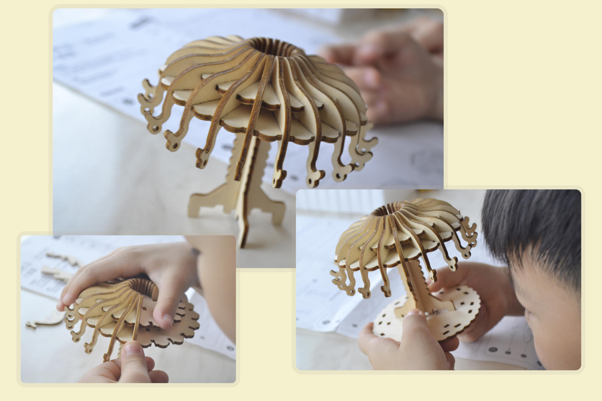 乐趣无穷 亲子互动和萌宝一起 玩玩当当狸旋转木马八音盒