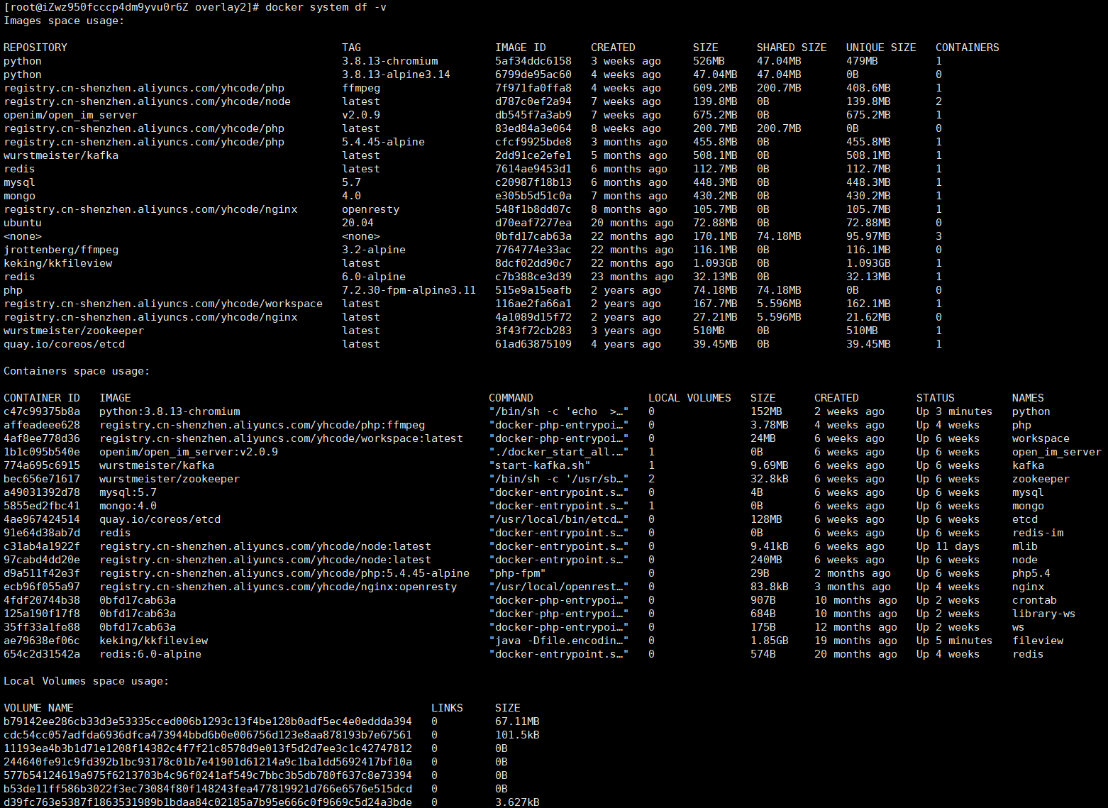 docker overlay2 目录下文件夹占用空间过大