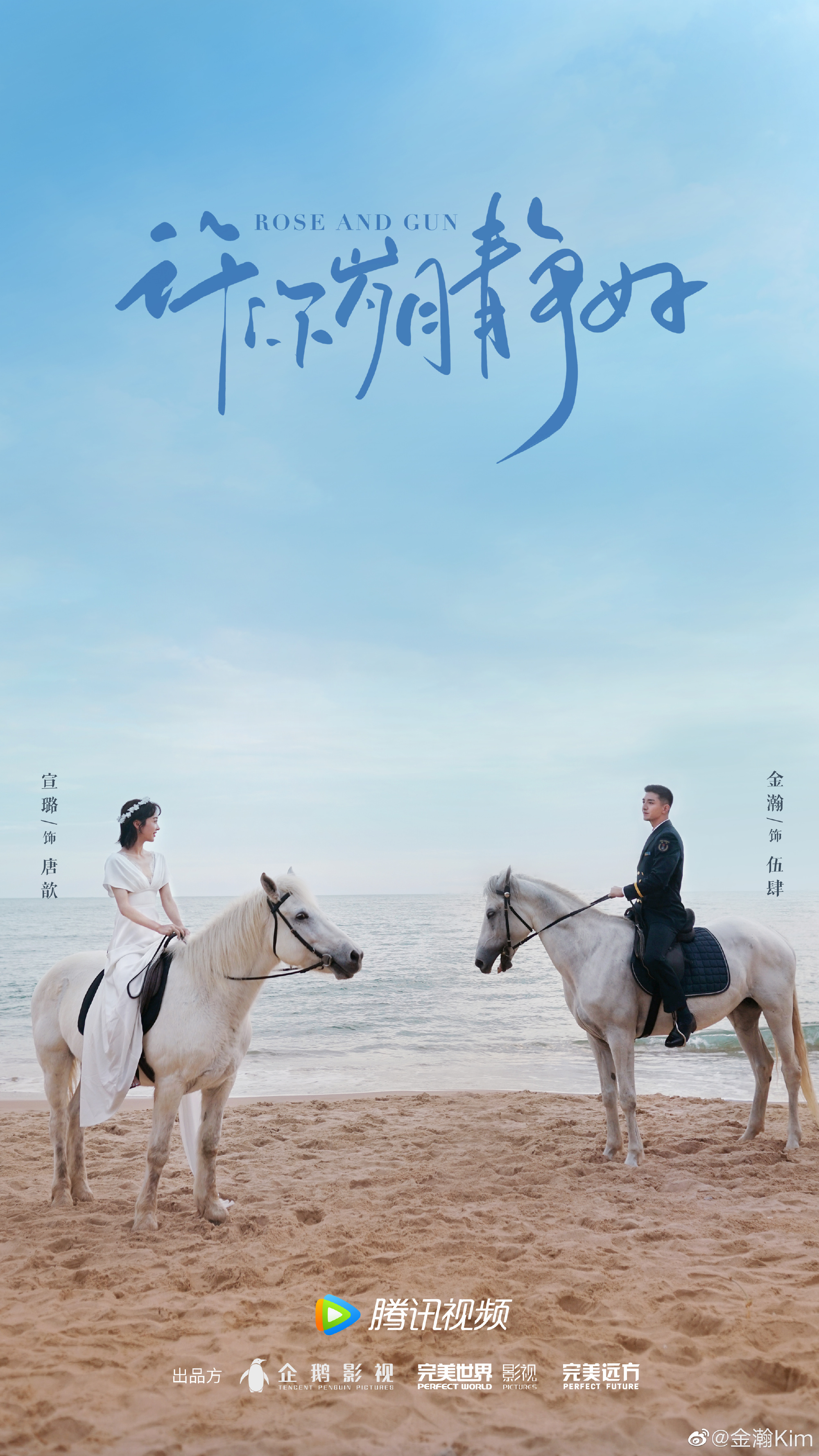 《许你岁月静好》金瀚宣璐迎风静望氛围感海报 海军与记者的故事