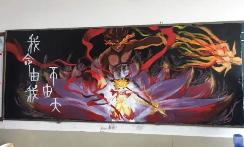 高中生创意“黑板报”走红，美术功底让人羡慕，不当艺术生可惜了