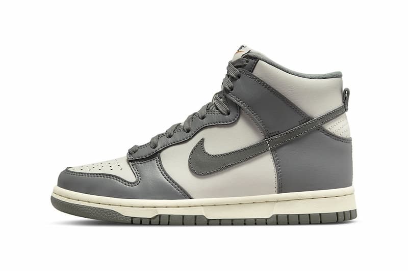 Nike Dunk High「Grey/Sail」灰色调搭配米白中底，复古感今年必收