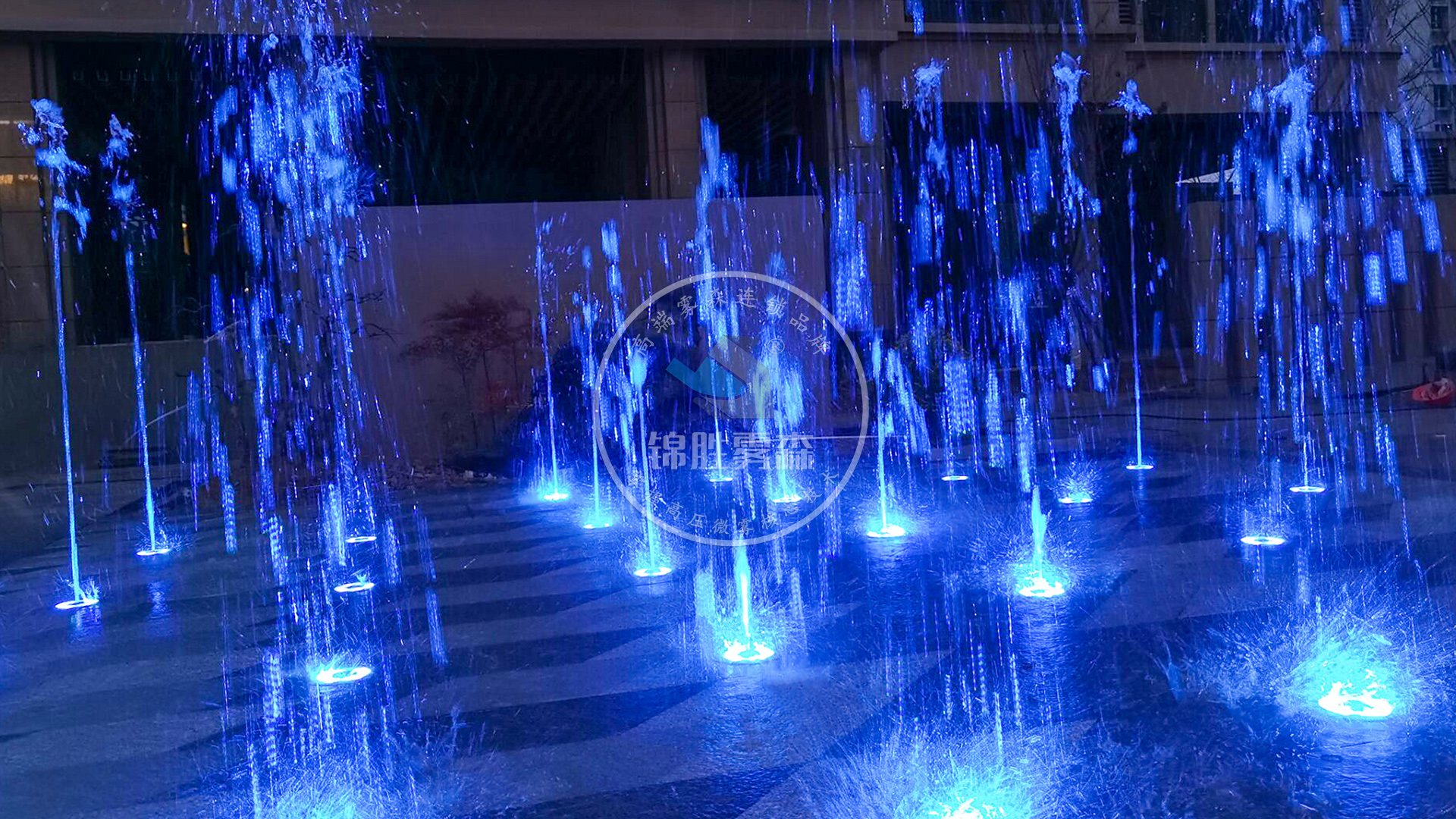智慧喷泉水景渲染出瑰丽现代景观艺术——锦胜雾森