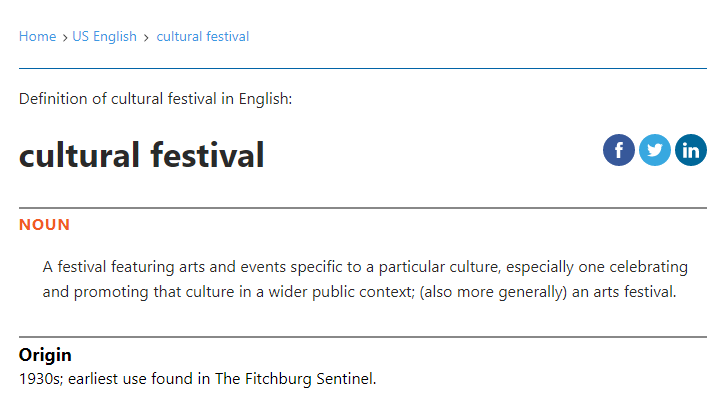 名词可以作定语，为啥有cultural festival而没有culture festival?