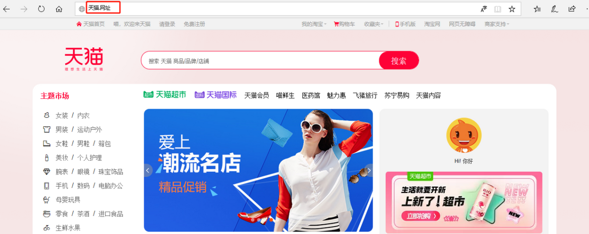 天猫启用“天猫.网址”，.网址中文域名解锁新零售打开方式