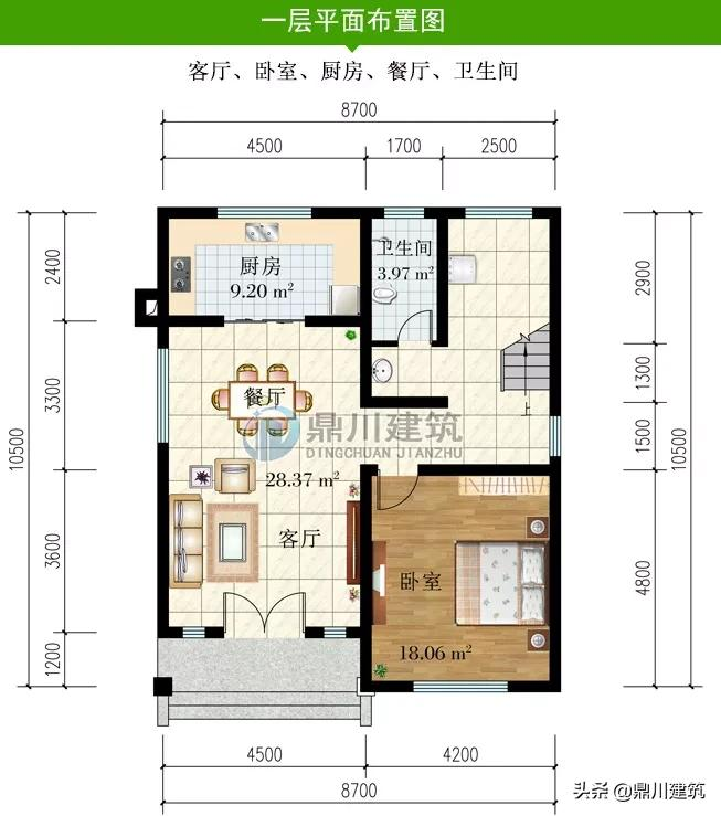 佔地百平二層別墅,開間8米左右造價才25萬,真正實用經濟易建造