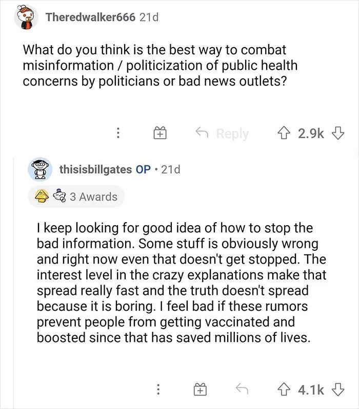 比尔盖茨让网友们问他