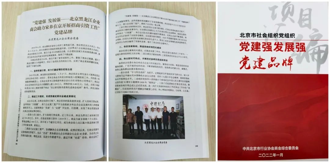商會黨委黨建項目入選北京市社會組織“黨建強發展強”品牌項目