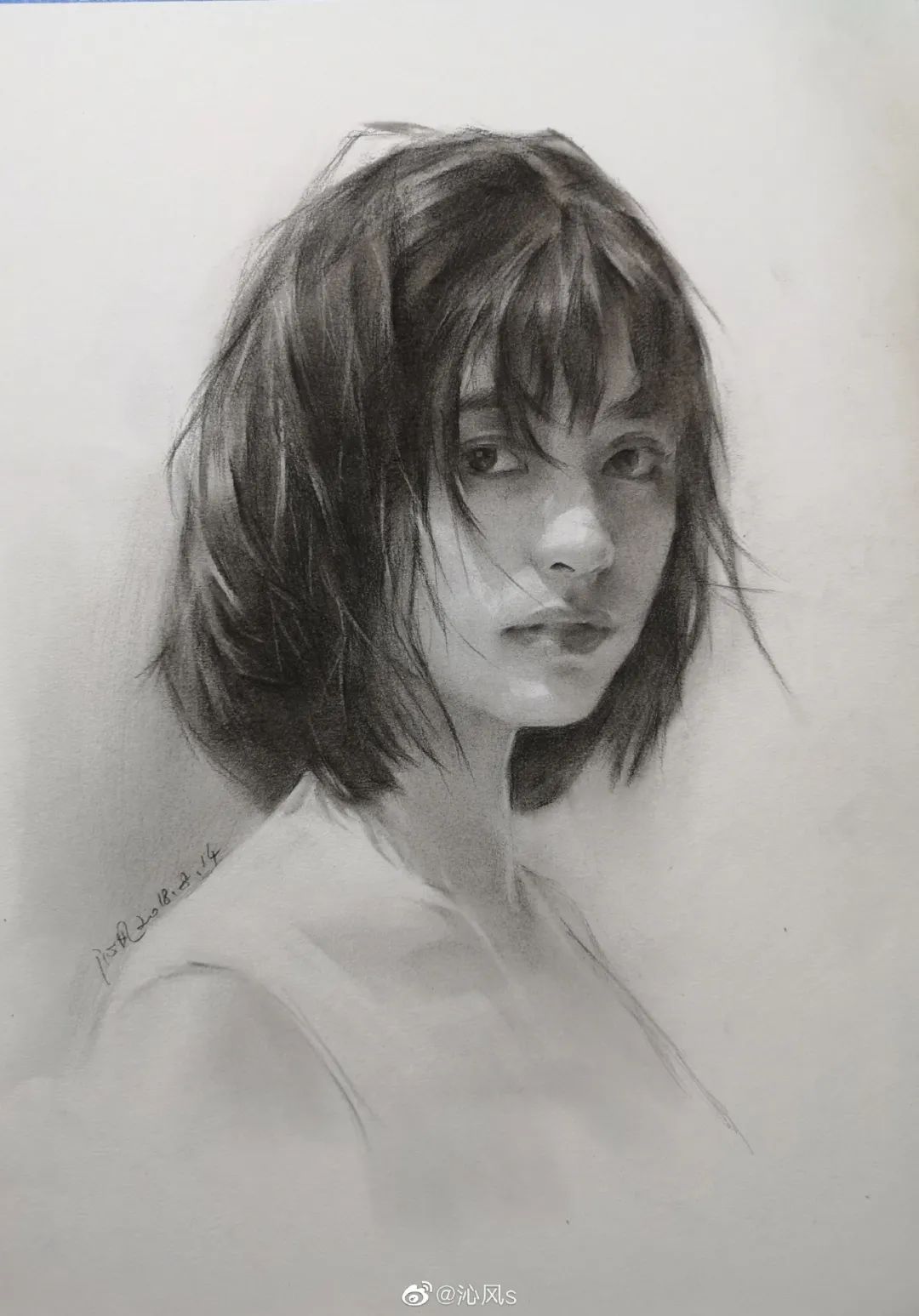 画皮画骨难画魂，她用木炭把明星画活了，王一博鞠婧祎眼神看醉了