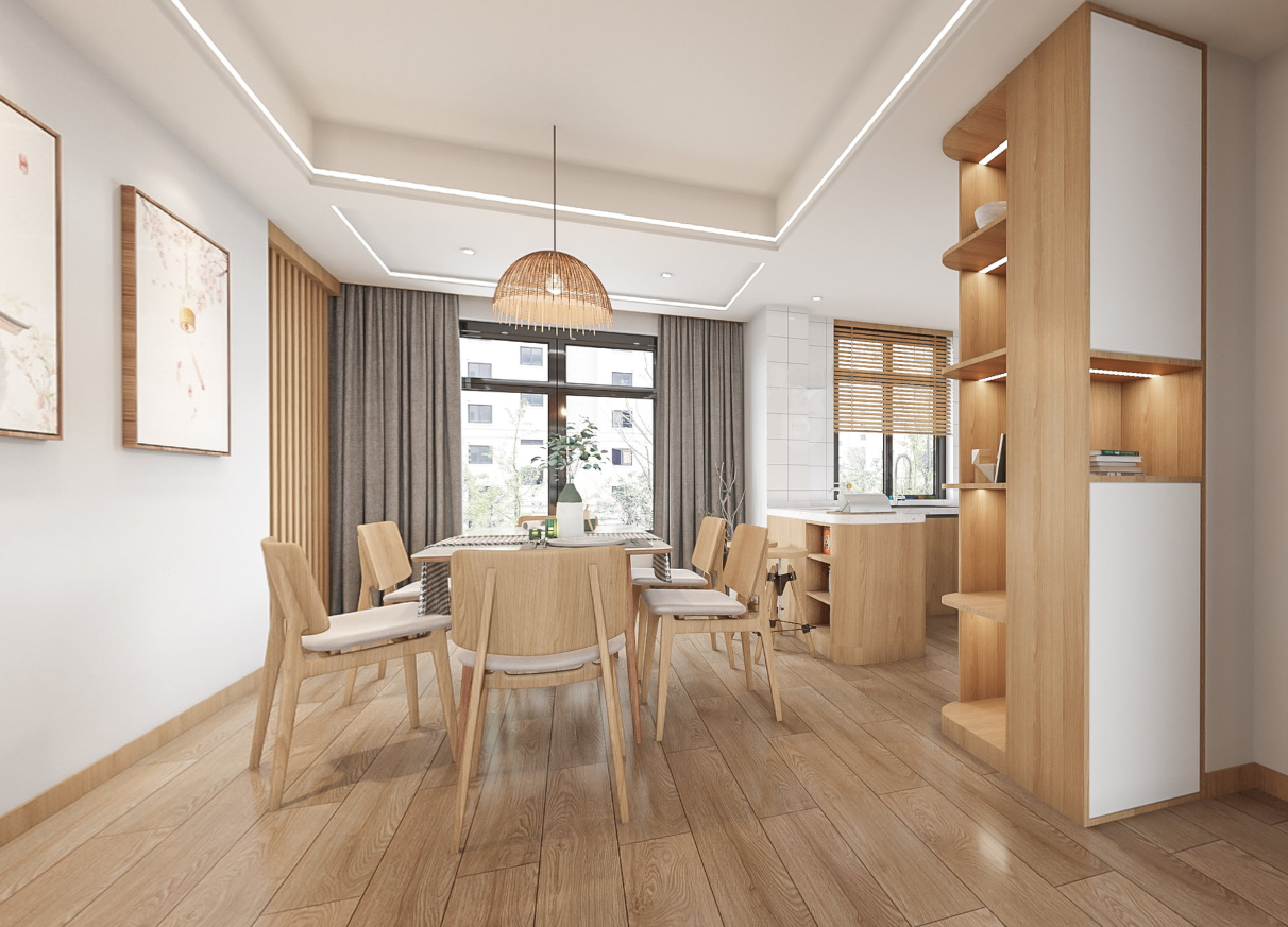 诸暨·西湖公馆134㎡日式原木风，去客厅化装修，打破传统观念