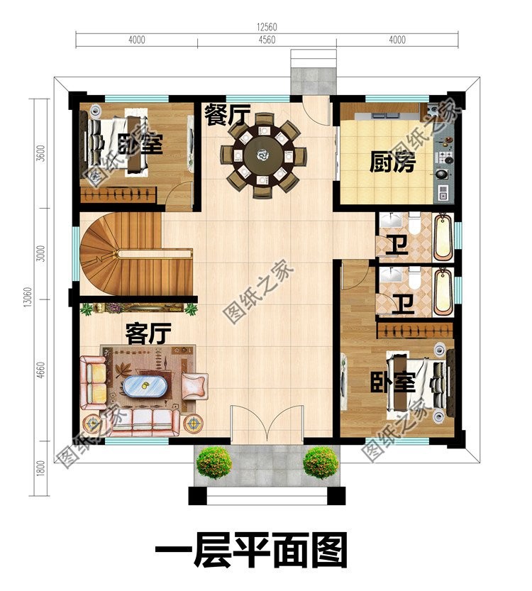 农村别墅带阳光房效果图，沐浴在春风阳光下，享受到阳光的温暖
