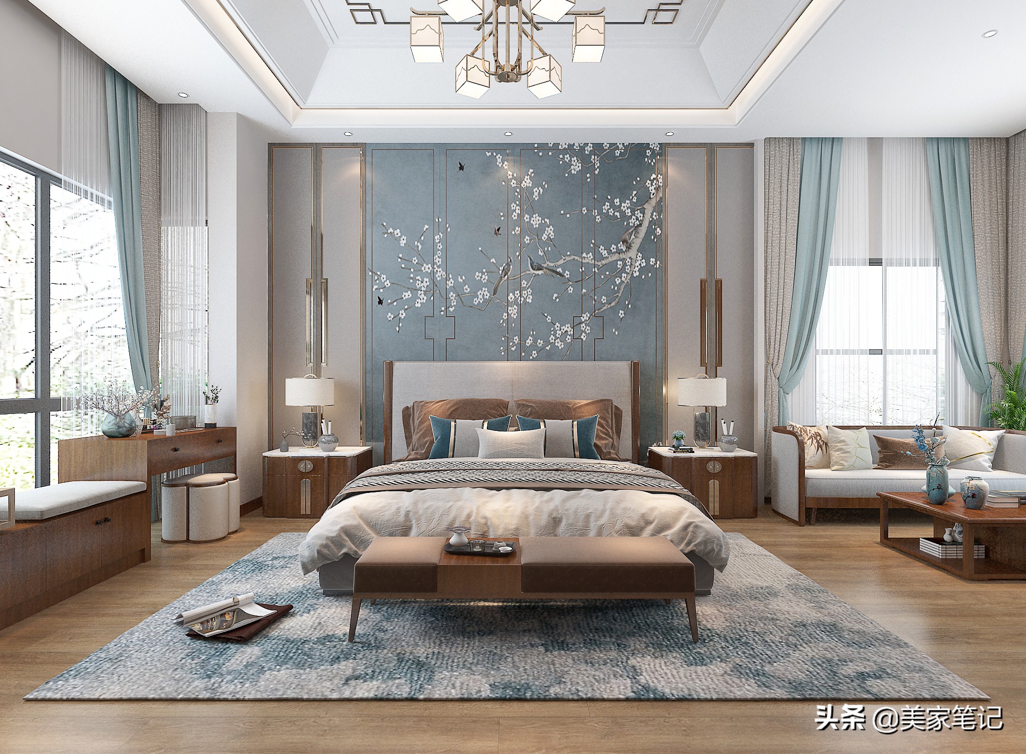广东夫妇320㎡别墅装新中式，这才叫高级，拥有私人庭院，超羡慕