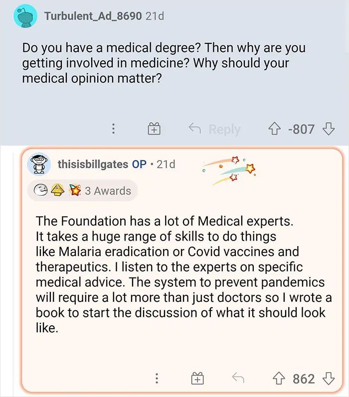 比尔盖茨让网友们问他