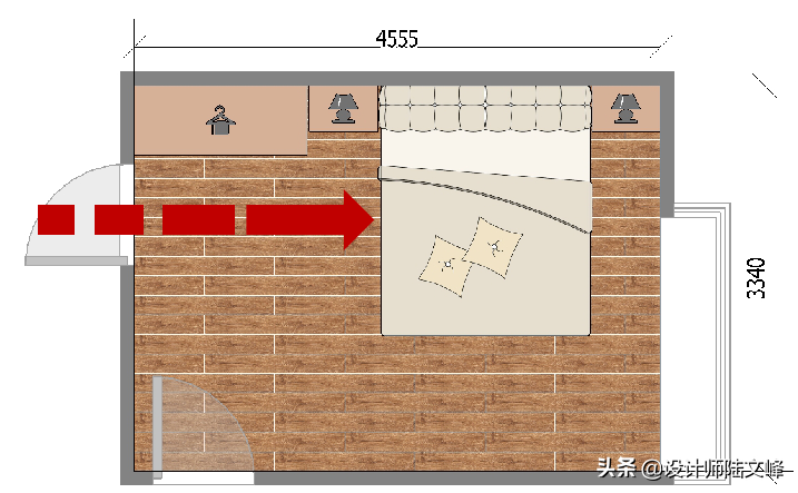 关于主卫门对着床的3种设计建议，一定用衣柜遮挡，一定做隐形门