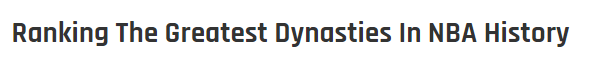 nba篮球王朝有哪些（美媒评8大王朝排名：湖人三连冠第5，绿军11冠第4，勇士仅次公牛）-趣拿体育