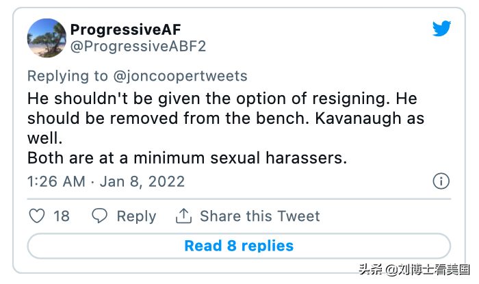 被妻子害惨了？推特上刮起要大法官托马斯辞职风暴！请愿书也来了