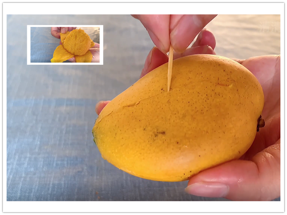 芒果去皮太简单了,教你5个小技巧,不流汁不脏手,轻松剥出果肉