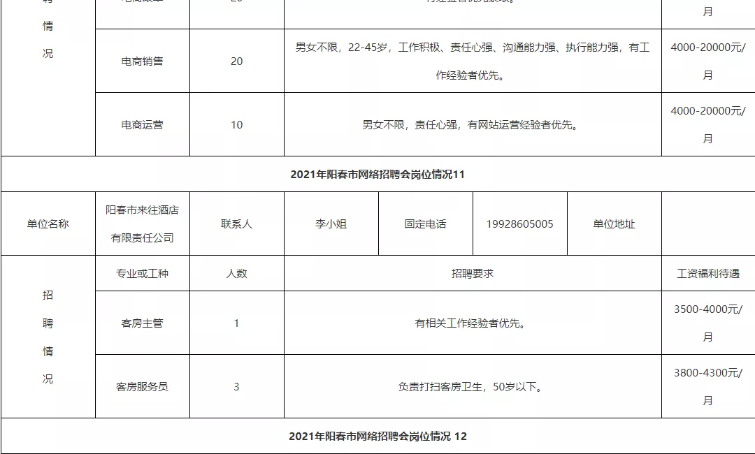 ycqq阳春人才招聘网（阳春高校毕业生专场）