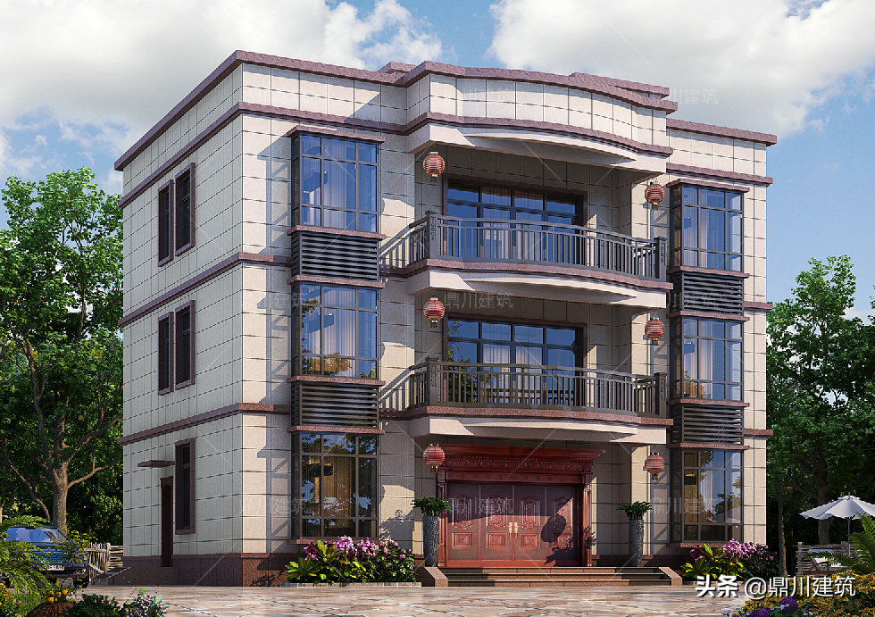 农村三层平顶房子图片(11款平顶别墅户型) - 赤虎壹号