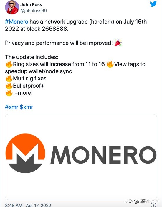 门罗币“下降楔形”突破位置 XMR 价格上涨 75%