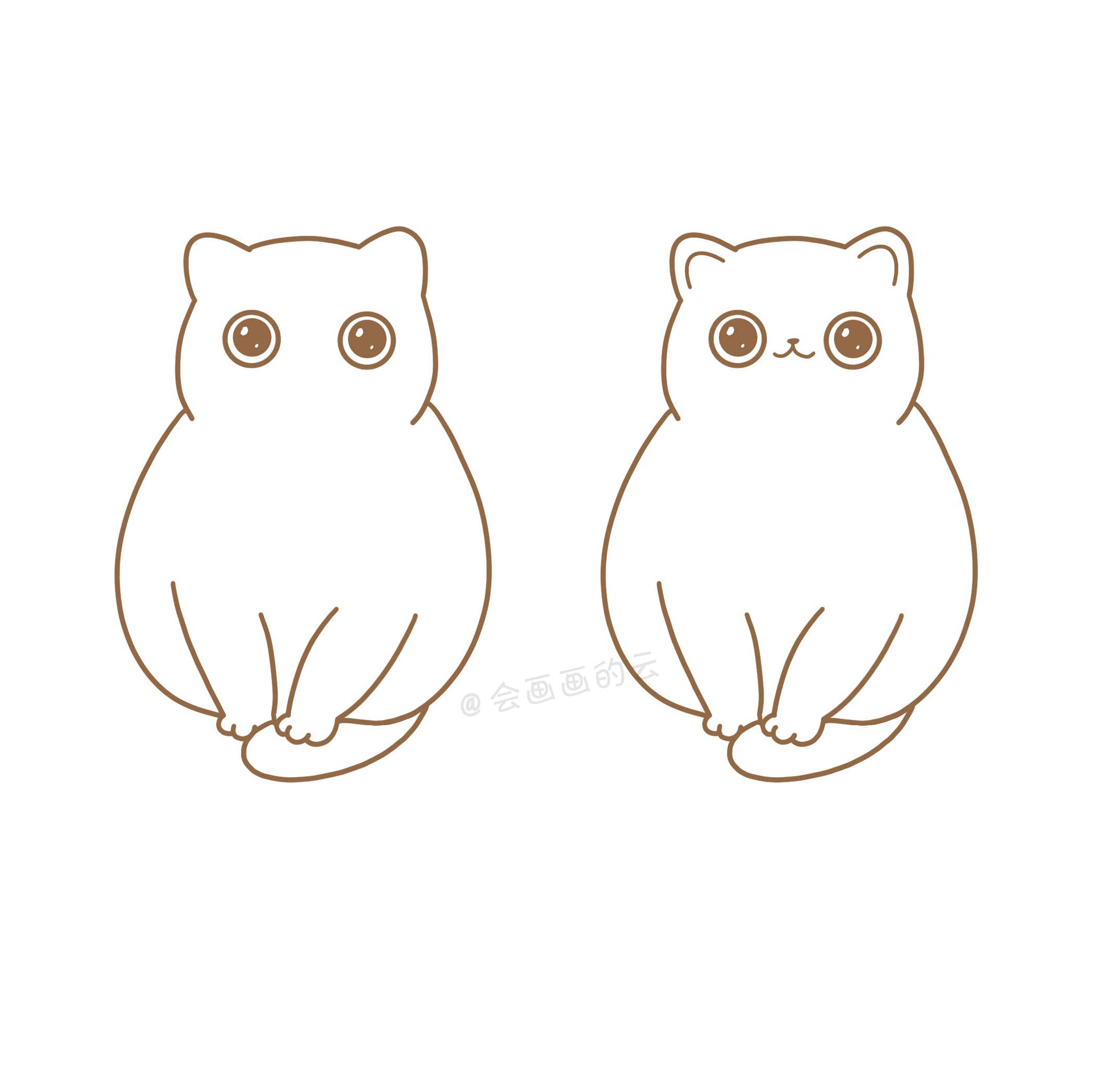怎么画猫简单画法(详细图文讲解3款猫咪的画法)