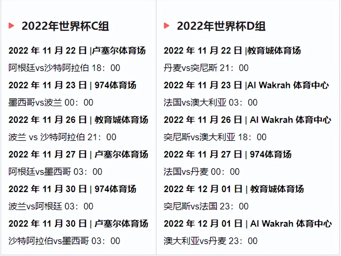 16号的世界杯几点(2022 年世界杯赛程和日期)