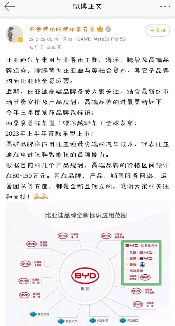 中国未来 汽车L5 （激光雷达 华为 与比亚迪）