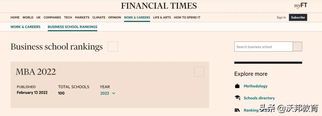 重磅！2022《金融时报》全球MBA排名公布！美国院校强势回归