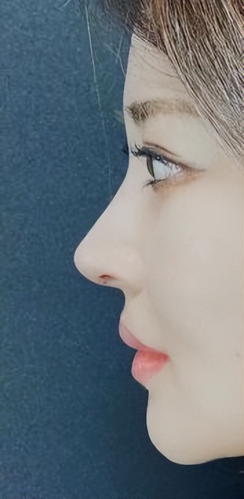山根和鼻梁有一个顺滑的曲线,抬高鼻头后,鼻尖表现点向下,侧面看整个
