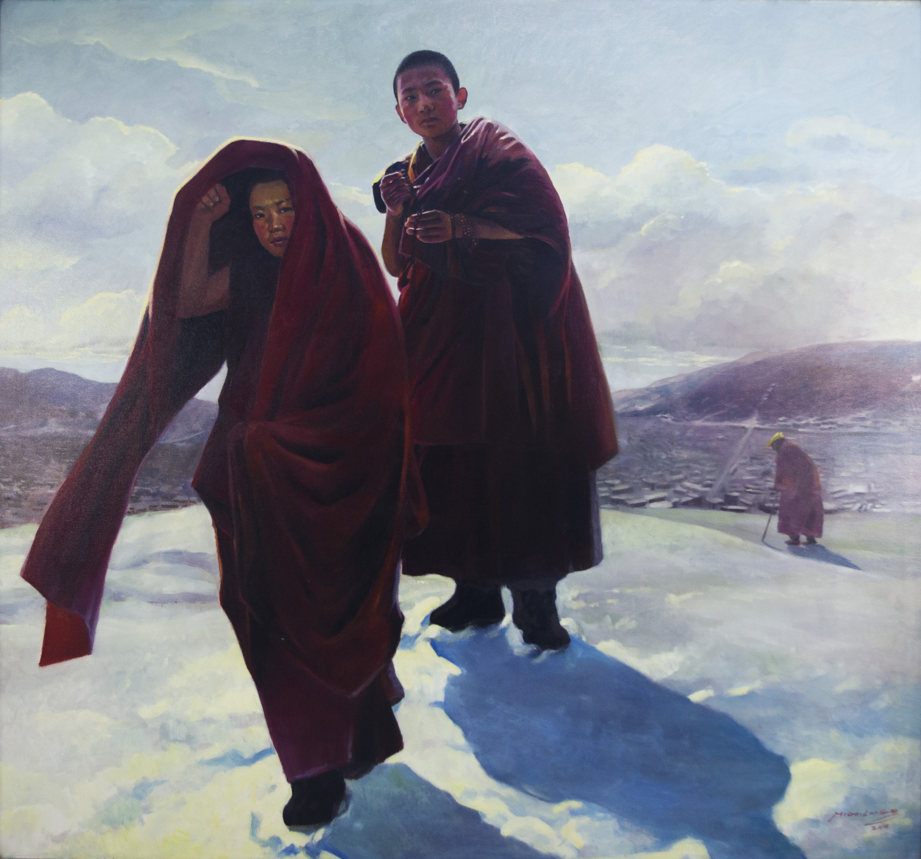 文化名人苗兰桥西藏系列油画震撼时代的作品