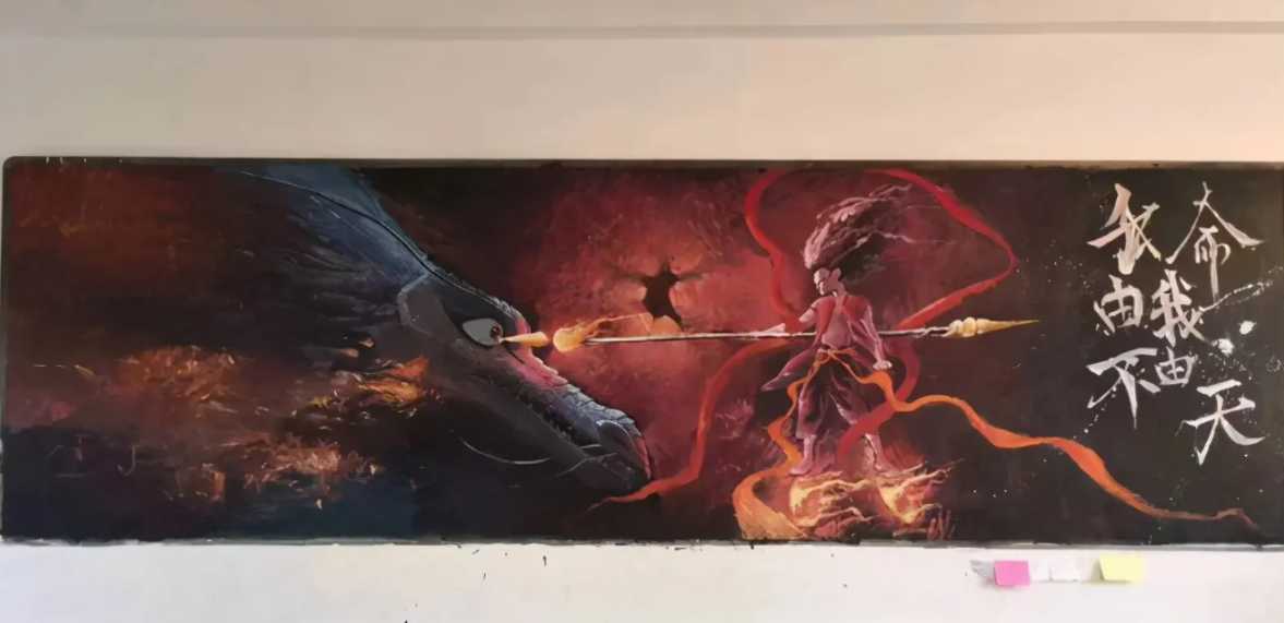 高中生创意“黑板报”走红，美术功底让人羡慕，不当艺术生可惜了