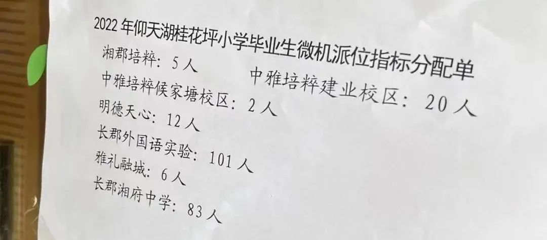 重磅！2022年长沙小升初微机派位指标公布，天心区扬眉吐气