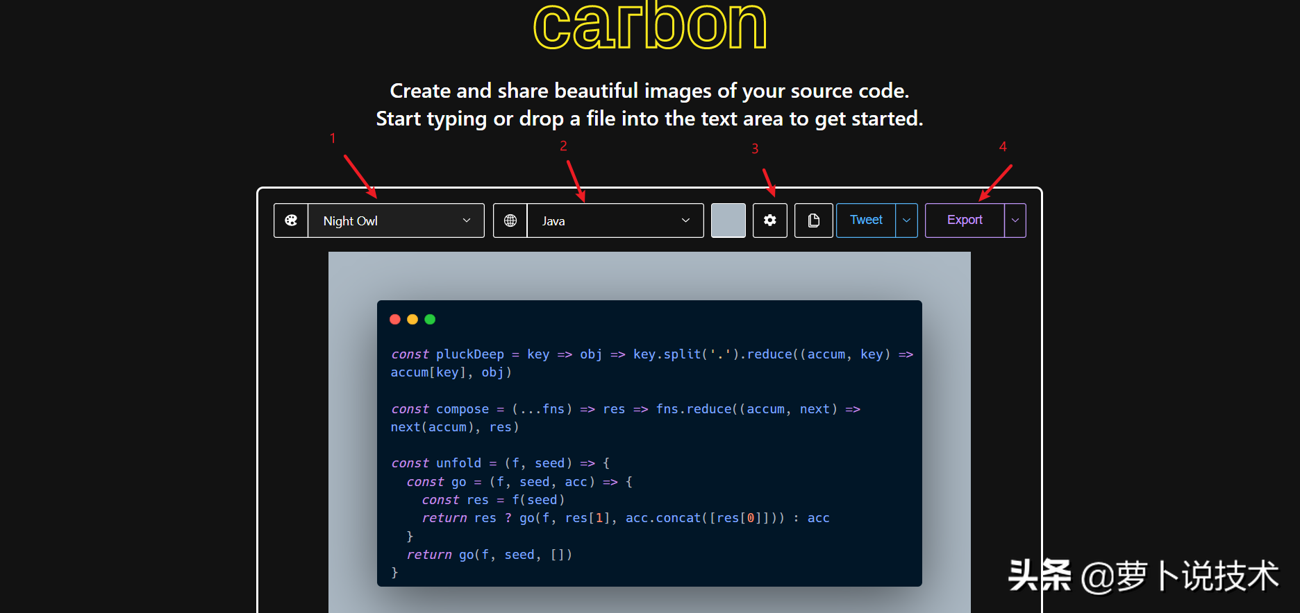 代码生成图片——carbon