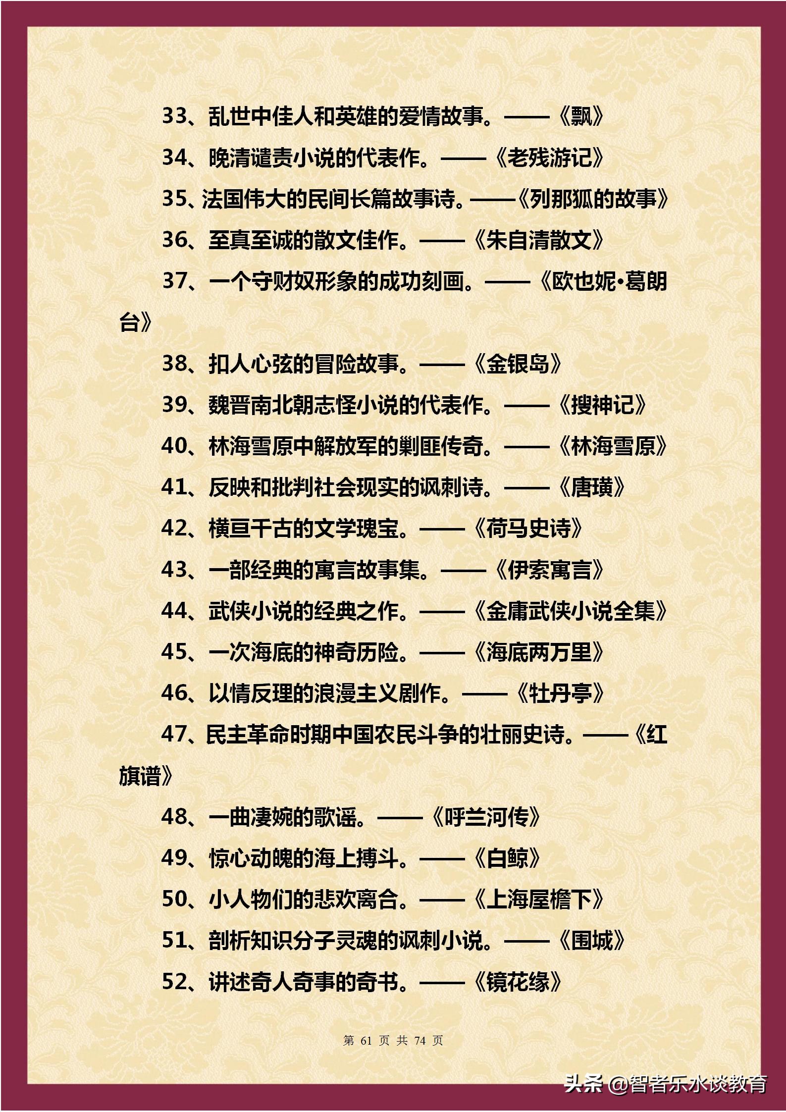 1500个文学常识大合集！涵盖我国5000年历史（精编完整打印版）